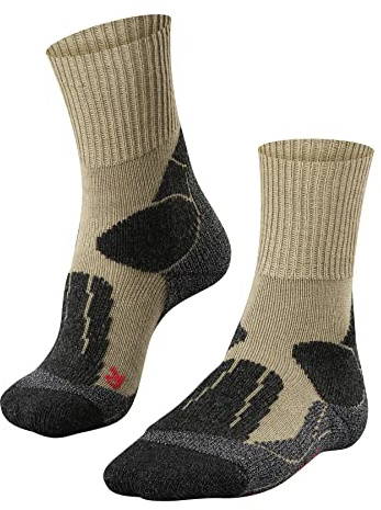 FALKE Damen Wandersocken TK1 Adventure W SO Wolle Funktionsmaterial antiblasen dick 1 Paar, Beige (Nature Melange 4100), 37-38