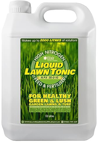 Elixir Gardens 10L Bottle Liquid Lawn Tonic Fertiliser & Plant Food | N.P.K 16-0-8 | Produces 2000L of Liquid Feed