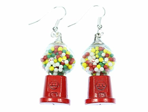 Miniblings Kaugummiautomat Ohrringe Hänger Kaugummi Bonbon Gum Maschine | Ohrschmuck, sorgfältig in Berlin gefertigt, in kleiner Serie hergestellt