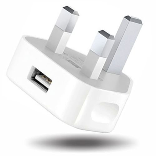 3-pin Plug UK Mains USB Wall Power Supply Adapter Compatible With Raspberry Pi, iPhones, Doro Phones and All Brands of Phones