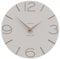 CalleaDesign Moderne Wanduhr Smile, groß 30 cm - Elegante Wanduhren für Wohnzimmer, Schlafzimmer und Küche - Italienisches Design, Geräuschloses [Leinen NCS S1505-Y20R e Milchkaffee NCS S4010-Y30R]