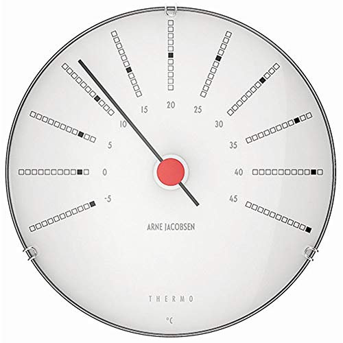 Arne Jacobsen Thermometer Ø12 cm Bankers Originaldesign Kreative Details, weiss, Weiß