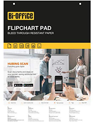 Bi-Office - Flipchartblock A1, Blanko, 20 Blättern, 55 g/m² Papier, 5 Flipchartblöcke