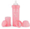 Twistshake Anti-Kolik Babyflasche mit Milchpulverbehälter und Mixer - 330 ml | Brustähnliche Brustwarze aus Silikon mit schnellem Durchfluss | BPA-freie | Geeignet für Babys ab 4 Monaten | Rosa