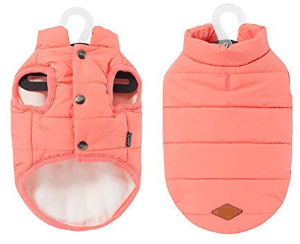 meioro Hund Warme Jacke Hundebekleidung Dog Gemütliche Jacke Winter Gefüttert Mantel Hund Katze Kleidung Warme Französisch Bulldog Mops Hund Kleidung Weste Rosa XL