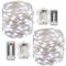 Tonskooners Led String Lights Battery Powered,[2 Pack] 100 LEDs 33ft Fairy String Lights Battery Operated Waterproof 8 Modes with Remote Control Christmas Decoration Lights (Cool White)