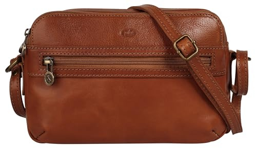piké Umhängetasche Echt Leder Damen Made in Italy | kompakte Crossbody | praktische Alltagstasche mit vielen Fächern