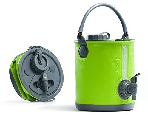 Colapz 8l Premium 2-in-1 Collapsible Water Container, BPA Free Camping Liquid Carrier Handle Bucket with Portable Lid, Dispenser Tap and Versatile Portable Accessories, UK Designed