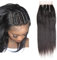 Mila Echthaar Lace Closure (4×4) Three Part Human Hair Closure Naturliche Schwarz Spitze Closure with Baby Hair 20/50cm