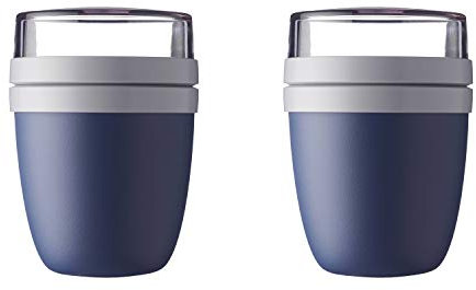 Mepal - Lunchpot Ellipse Mixed - Nordic Denim – 500 ml praktischer Reisebecher, Joghurtbecher, To go Becher – Geeignet für Tiefkühler, Mikrowelle und Spülmaschine, 700 ml