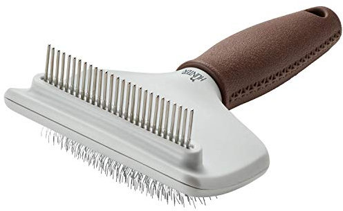 HUNTER SPA Kombibürste Zupfen und Kämmen, für Hunde, 20,0 x 11,0 cm, M, grau / braun