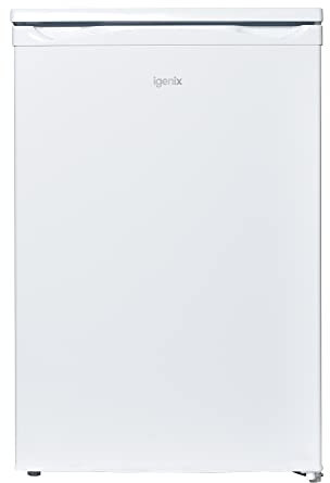 Igenix IG255W Food Fridge with 2 Adjustable Glass Shelves, 1 Salad Drawer with Top Shelf, Reversible Door, 136 Litre Capacity, 55 cm Wide, White [Energy Class A+]