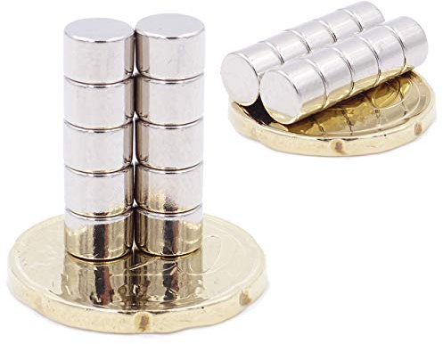 Brudazon | 25 Mini Scheiben-Magnete 6x4mm | N52 stärkste Stufe - Neodym-Magnete ultrastark | Power-Magnet für Modellbau, Foto, Whiteboard, Pinnwand, Kühlschrank, Basteln | Magnetscheibe extra stark