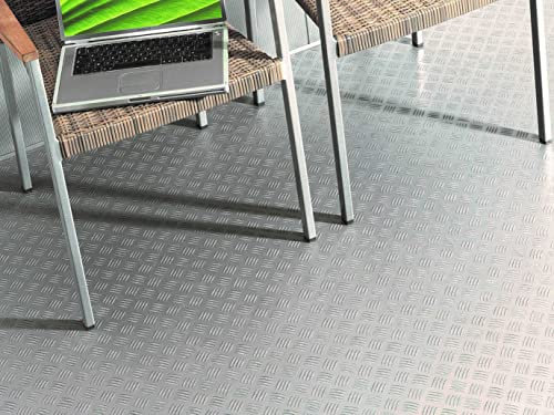 PVC Bodenbelag Vinylboden in Riffelblech-Optik, Zuschnitt (4m breit, 2m lang)