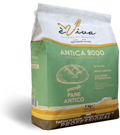 Agricola Piano - Antica 2000 | Farina di Grani Teneri Antichi Tipo 0 kg 5 - Farina Italiana 100% Naturale senza Additivi, con Germe di grano vivo, Per Pani antichi