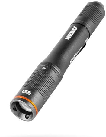 NEBO Columbo 100 Lumen LED Pen Torch - Pocket LED Battery Powered Inspection & Pen Light, 3 Light Modes, Up To 4.5 Hours Battery Life, LED Dimming, Pocket Clip, Variable Zoom & Waterproof Design