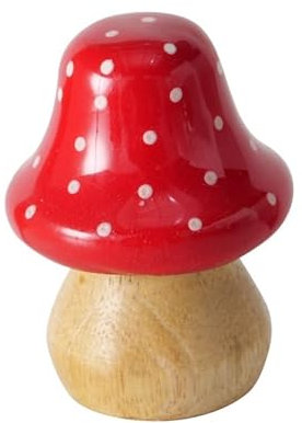 2 STK Fliegenpilz HERBSTDEKO rot Weiss gepunktet Holz 6cm Punkte Dekopilz Holzpilze Pilz Deko Shabby Chic Fliegenpilz Herbst