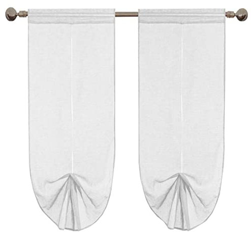 emmevi Tende Pacchetto Regolabile Coppia Porta Finestra A Vetro Mod.TENDA_PACCHETTO 1 CONF 60X240 BIANCO