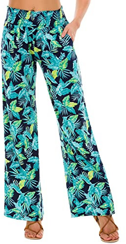 Urban Coco Damen Boho Palazzo Hose Weites Bein Loungehose, #4, XX-Large