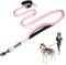 TSPRO Freihandleine Hund für Mittel bis Große Hunde, Verstellbar und Dauerhaft, mit Weichem Gepolstertem Griff und Metallschnalle (Rosa)
