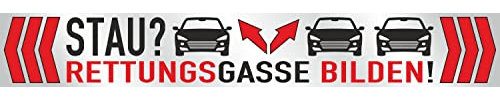 carstyling XXL Aufkleber reflektierend 'Stau? Rettungsgasse bilden!'