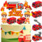HGSHUO Feuerwehrauto Tortendeko Feuerwehrmann Kuchen Deko Geburtstag Feuerwehr Cake Topper Happy Birthday Torte Deko Kindergeburtstag Cupcake Topper Geburtstagsdeko Kuchendeko Auto