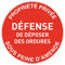 AUA SIGNALETIQUE - Panneau De Signalisation Circulaire en PVC 1.5 mm (Ø 170 mm, Défense De Déposer des Ordures)