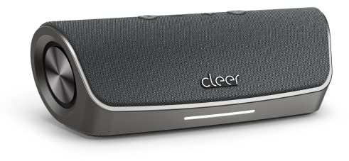 Cleer Scene Portable Bluetooth Speaker, IPX7 Waterproof, Powerful Sound and Deep Bass, Built-in Echo and Noise Canceling Microphone, 12 Hours Battery, for Office, Home, Outdoors (Grey)