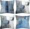 TIDWIACE Set of 4 Decorative Navy Blue Grey Cushion Covers 16x16 inches, Square Art Deco Modern Throw Pillow Cases for Outdoor Furniture Garden Bench Living Room Sofa Farmhouse Decor 40 x 40 cm