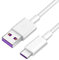 HQ-CLOUD CÂBLE USB TYPE C BLANC 1M 5A CHARGEUR CHARGE RAPIDE COMPATIBLE AVEC LES SMARTPHONES USB TYPE C