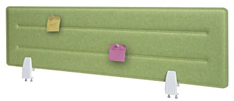Tischtrennwand HWC-G76, Büro-Sichtschutz Schreibtisch Pinnwand, Schallschutz Stoff/Textil mit Prägung - 100x30cm grün