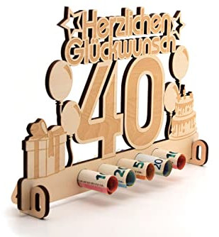 40. Geburtstag Geldgeschenk Holz Mit 40. Geburtstagskarte