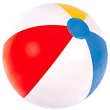 Acan Tradineur - Pelota de Playa Hinchable, diseño de Franjas de Colores, Vinilo Resistente, inflado y desinflado rápido, balón Inflable de Piscina, Verano, Ø 61 cm