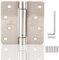 2 Pieces Self Closing Door Hinge 4 inch Satin Nickel Auto Close Hinge Adjustable 4 x 4 Spring Hinges Door Closer Hinge 1/4 Radius Corner Commercial Auto Self-Closing Hinge