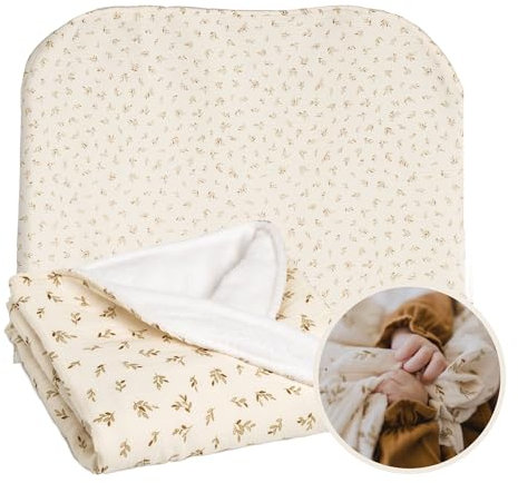 MIMUSELINA Babydecke Baumwolle 90x70 cm | Babydecke Winter und Herbst | Baby Decke neugeborenen Warm für Bett und Kinderwagen | Ecru