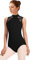 DANSHOW Damen Spitze Ballett Trikot für Tanz Mock Neck, Erwachsene Wassertropfen Hohl Rücken Turn-Leotards für Damen(7030-06-S)