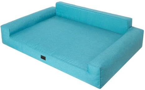 DOGGY Hundebett, Hundematratze, Hundecouch, für kleine und große Hunde, Hundekissen, Hundekorb, Haustier, Schlafplatz, Hundemöbel, Blau, XXL: 116x78 cm