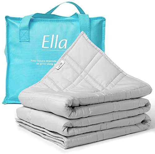 Ella Kinder Gewichtsdecke 4,5 kg 100x170 cm - Therapiedecke, für Stressabbau & Angstzustände, Hypoallergene Glasperlen, weiche & kühlende Baumwoll- Außenschicht, für Kinder von 40-60 kg - Baumwolle
