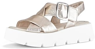 Gabor Damen Plateausandalen, Frauen Sandalen,Strandschuhe,Plateausandaletten,Dicke Sohle,bequem,Sommerschuhe,Puder (Weiss),40.5 EU / 7 UK