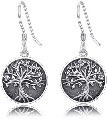 REDSUN Baum des Lebens Ohrringe 925 Sterling Silber Hypoallergen Baum des Lebens baumeln Ohrringe Baum des Lebens Schmuck Geschenke für Frauen Mädchen Tochter Freundin