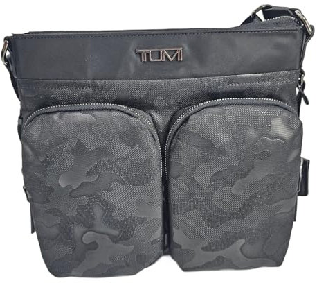 TUMI Kenosha 148980 Damen-Crossbody-Tasche mit verstellbarem Riemen, Camoflauge-Design mit Gunmetal Hardware, Schwarz, Schwarz, Medium