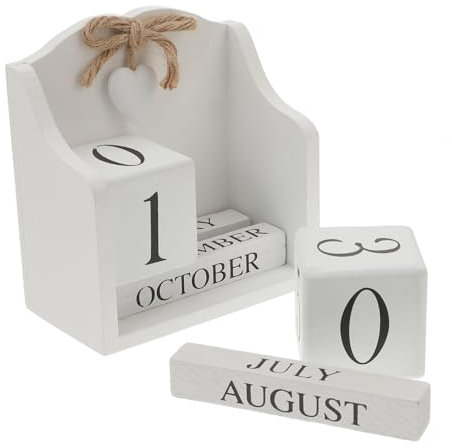 HOODANCOS 1 Stück Holz-datumsblock-kalender Kalenderblock Im Europäischen Stil Fotografie-requisiten für Die Heimdekoration