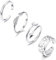 CASSIECA 4 Stück 925 Sterling Silber Offener Ringe Verstellbare Zehenringe Mode Minimalistischer Ring Toe Ring CZ Herz Blume Band Ring Strand Fußschmuck Geschenke für Damen Mädchen Schmuck Geschenke