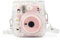 Clear Camera Case for Fujifilm Instax Mini 12/11/9/8 Instant Camera with Adjustable Shoulder Straps (Transparent Daisy)