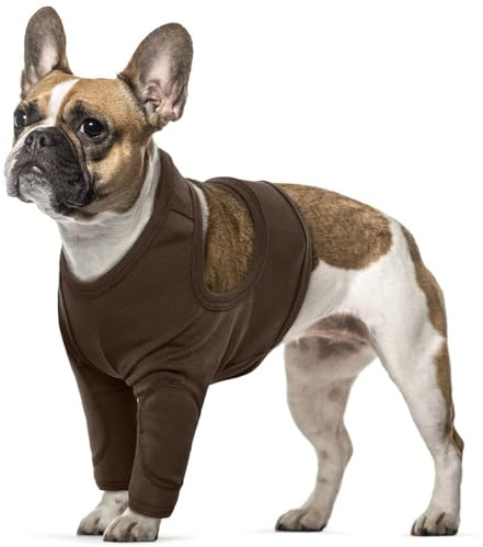 Hundebody Nach Op Erholungsanzug Vorderbeinschutz Body Leckschutz(Braun, S)