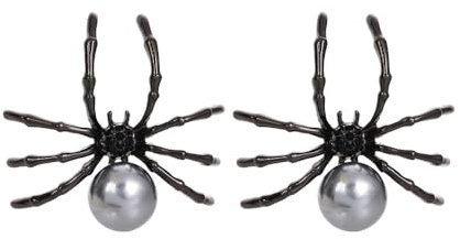 HSAJS Spinne Ohrringe für Damen Halloween Ohrringe Punk Schwarze Spinne Perlenohrringe Gothic Spinne Ohrstecker Halloween Tag der Toten Cosplay Party Schmuck Zubehör Mottoparty