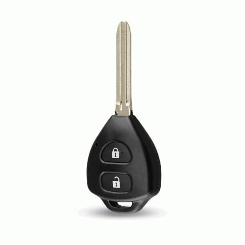 AUTOZOCO Carcasa Mando Llave de Coche, Carcasa de Llave, 2 Botones Compatible con Toyota Hilux Verso Urban Cruiser IQ Rav4 Yaris, con 2 Botones y código TOY43.