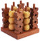 Ajuny 3D Tic Tac Toe Brettspiel Holz für Drinnen Draußen Rustikale Deko Spiele für Couchtisch Altersgruppen Strategiespiel für 2 Spieler Familienspiel
