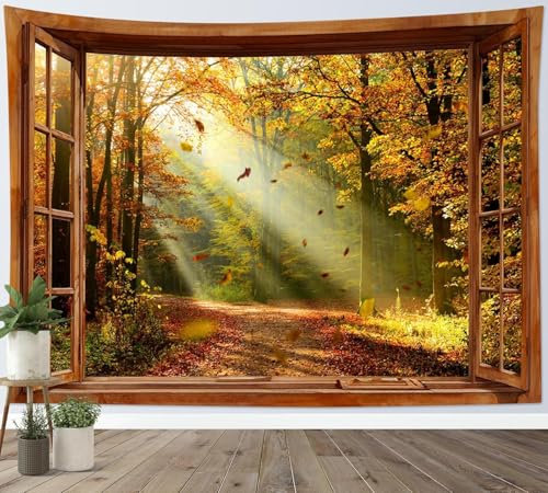 Sxakswol Wandteppich Groß Herbst Wandteppich 200x150 Wandbehang Natürliche Landschaft, Tapisserie 3D Wandtuch Aesthetic Wandteppiche für Wohnzimmer Schlafzimmer Wohnheim Wanddeko a-9262