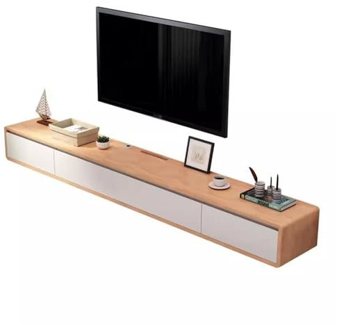 YAONJS Meuble TV Suspendu en Bois Massif, Mural, Petit Appartement, Salon, Table Basse, Meuble TV(160cm)